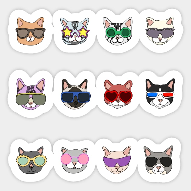 Sunglasses Cats Stickers - Cats - Sticker