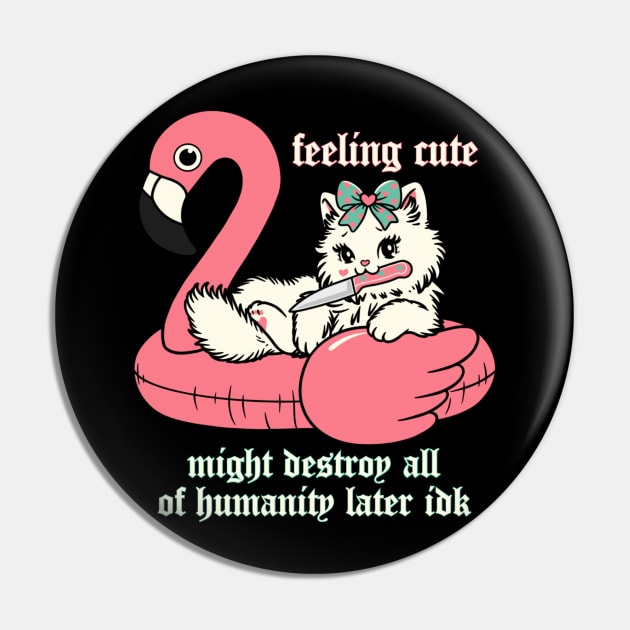 feeling cute kitty cat in flamingo floatie Pin by moonstruck crystals