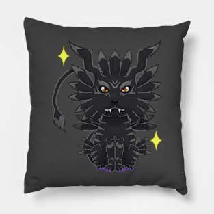 Dark digital wolf Pillow