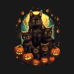 Halloween Cute Black Cats Lover T-Shirt