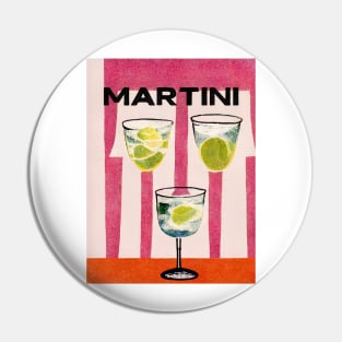 Martini Cocktail Retro Poster 1990s Stripes Bar Prints, Vintage Drinks, Recipe, Wall Art Pin