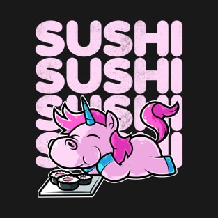 Unicorn Sushi Nigiri Kawaii Neko Anime Japanese print T-Shirt