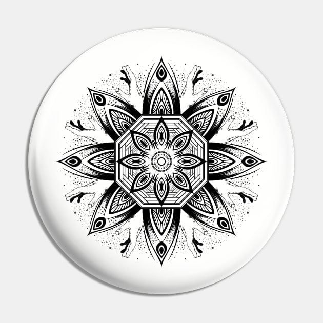 Human Mandala Pin by yinchandesign