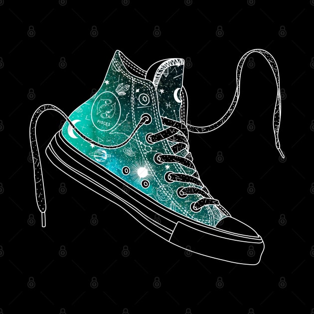 Pisces high tops - Space canvas by MickeyEdwards