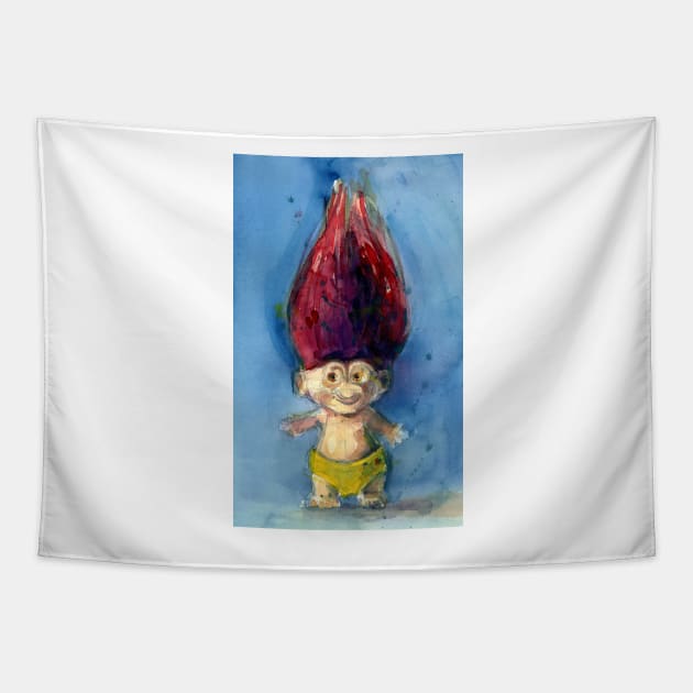 Vintage Troll Doll - Seventies Tapestry by dfrdesign