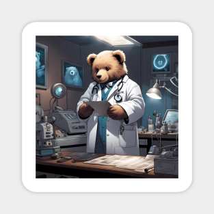 Teddy as a doctor taking x-rays of patients Magnet