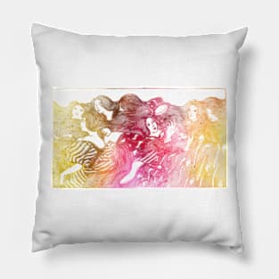 Hair Sea In Sunset Pillow