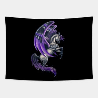 Black and Purple Pegasus Tapestry