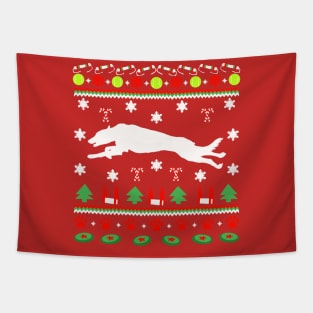 Border Whippet Ugly Christmas Sweater Tapestry