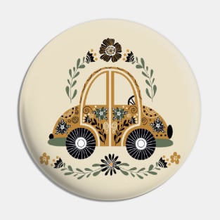 Folk Floral Car Pin