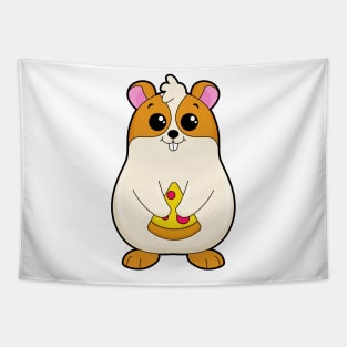 Hamster at Eating of Pizza Tapestry