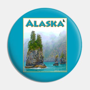 Rocky Seascape Alaska Pin