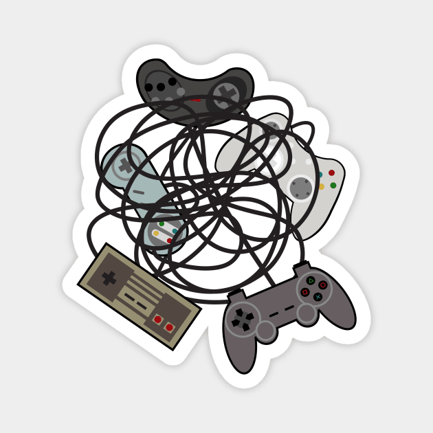 Tangled Joysticks Magnet by beesants