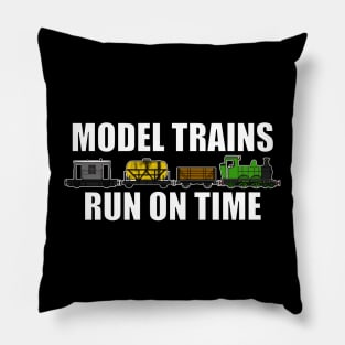 Model Trains Run On Time Railway Funny Pillow