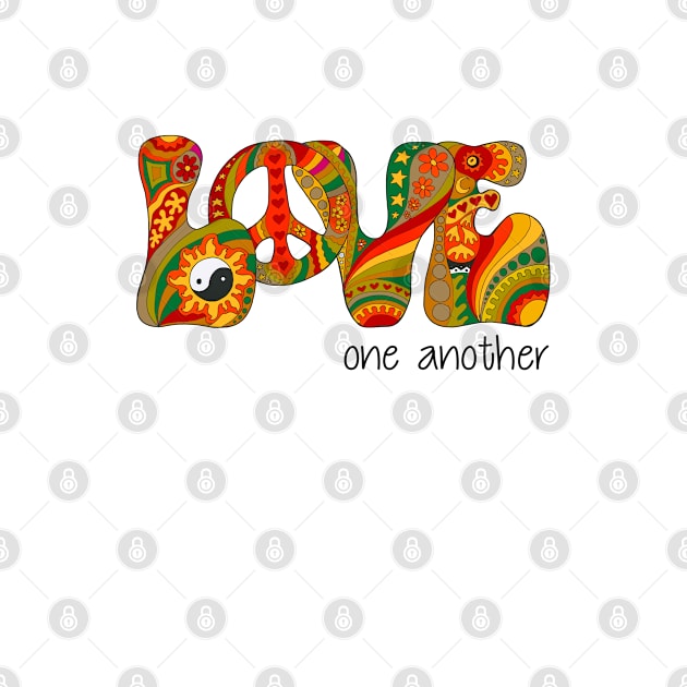 Love One Another Hippie by Raul Caldwell