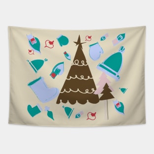 Cute Christmas Tree Tapestry