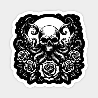 kraken skull moon design Magnet