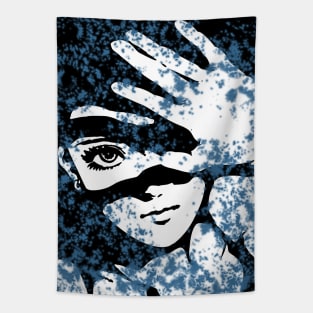 Punk Fashion Style Navy Glowing Girl Tapestry