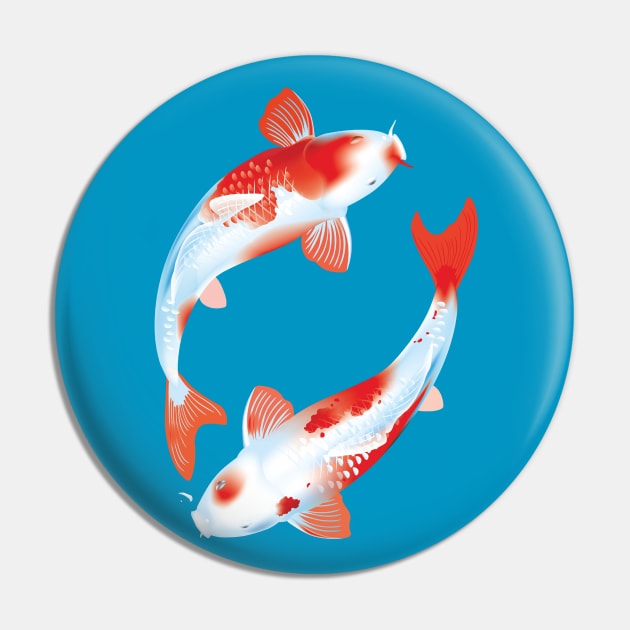 Asian Culture Japanese Koi Fish Japan Carp in the Pond Pin by XOZ