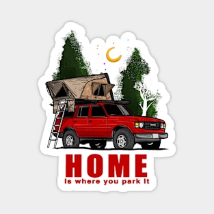 Red Land Cruiser - Home is where you park it Land Cruiser Magnet