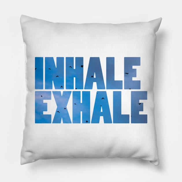 Inhale Exhale text Pillow by deadblackpony