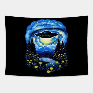 Starry Night UFO Alien Gifts Men Women Kids Funny Alien Tapestry