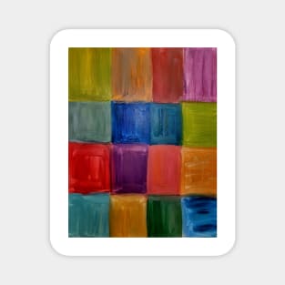 New colorblock abstract painting and loving the abstract painting . Magnet
