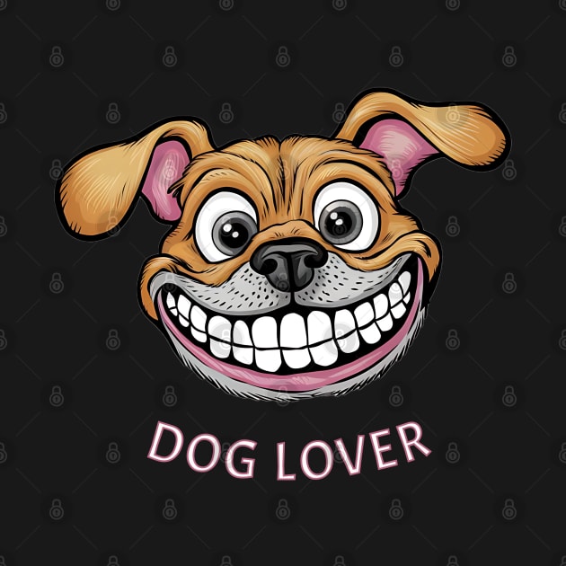 Funny Happy Dog Big Grin Puppy cartoon for Pet Lovers by Tintedturtles