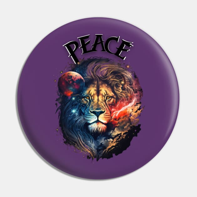 Mystic Peace Leo Lion Zodiac Sign Pin by StreetGlory