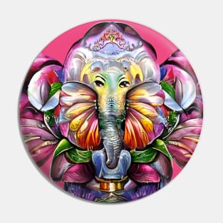 Ganesh Elephant Floral Pin