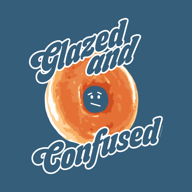 Glazed and Confused - funny retro 70s donut design by eBrushDesign