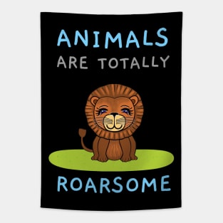 CUTE Lion Art Lion Pun Tapestry