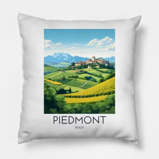 A Pop Art Travel Print of Piedmont - Italy Pillow