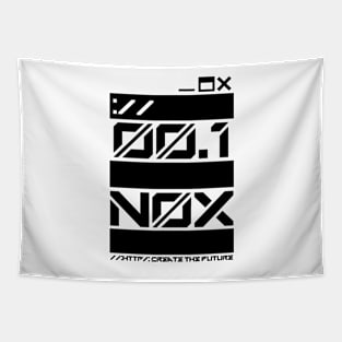 "N0X Create The Future" Black Cyberpunk/Sci Fi Design Tapestry