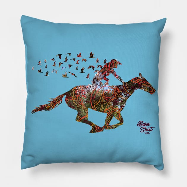 Barrel Horse Birds - Flying - Barn Shirt USA Pillow by Barn Shirt USA