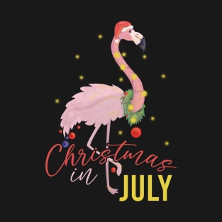 christmas in july summer flamingo T-Shirt