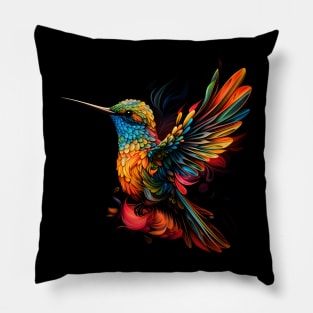 Neon Hummingbird #2 Pillow