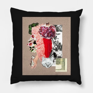 Pomegranate Cat collage Pillow