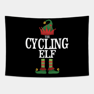 Cycling Elf Matching Family Group Christmas Party Pajamas Tapestry