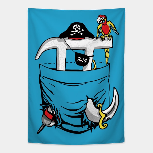 Left Chest Pocket Pirate Pi Symbo Tapestry by Mudge