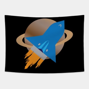 Spaceship vintage retro Tapestry