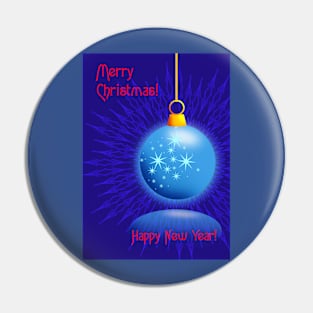 Blue christmas ball Pin