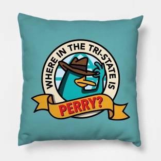 Where in the Tri-State is Perry? (Teal) Pillow