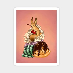 Fennec Fox Ice Cream Sundae Magnet