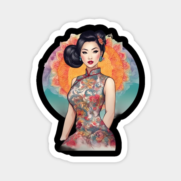 Chinese Dragon Lady Magnet by animegirlnft
