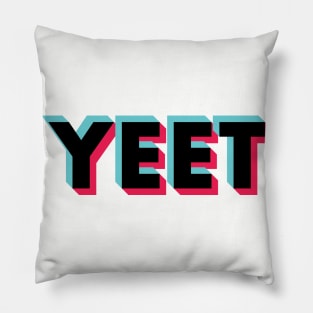 Yeet Glitch Black Pillow