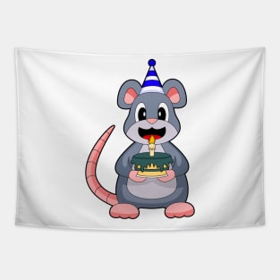 Mouse Birthday Candle Cake Tapestry