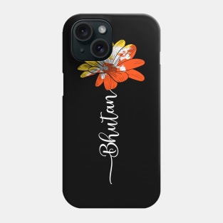 Vintage Bhutan Sunflower Flag Bhutan Lover Phone Case