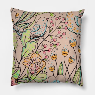 Bird flower pattern Pillow