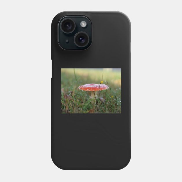 Toadstool Mushroom with dew drops - Christmas card Phone Case by fantastic-designs